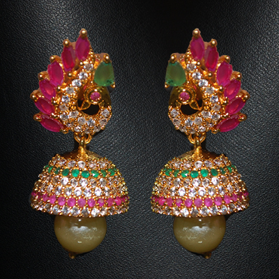 "1grm Fancy Gold coated Ear tops (Jhumkas)- MGR-1126-001 - Click here to View more details about this Product